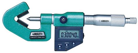 INSIZE, Digital, 0.2 in to 0.8 in/5 to 20 mm Range, Digital V-Anvil Micrometer - 462W64|3590 ...