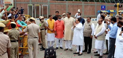 File Photo New Delhi Bjp National President Jp Nadda At Palam