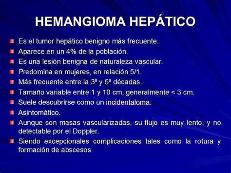 Caracter Sticas Del Hemangioma Hep Tico Aplicables A La Ecograf A