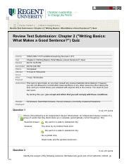 Review Test Submission Chapter 2 Writing Basics What Makes Pdf