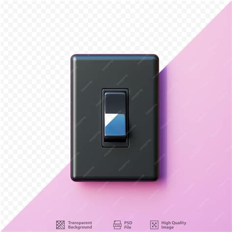 premium psd black switch  transparent background surface