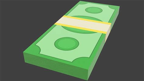 3d Stack Of Cartoon Money Bills Low Poly V1 Model Turbosquid 2012617