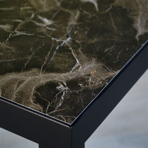 Square Table Black Marble Effect Camden Range Woodberry