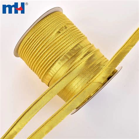 15mm Gold Bias Binding Flanged Insertion Piping Cord Manufacturer