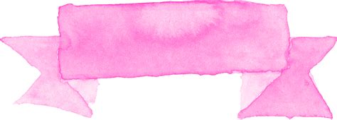 7 Pink Watercolor Ribbon Banner Png Transparent