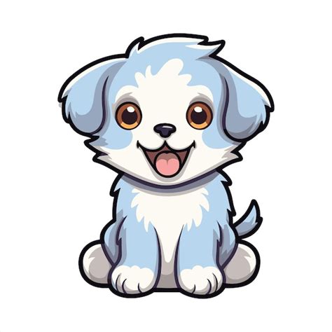 Bébé Chien Mignon Drôle Dessin Animé Kawaii Clipart Coloré Aquarelle