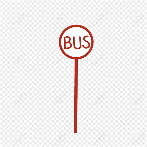 Bus Stop Sign Red Sign Light Sign Bus Lines Png Transparent