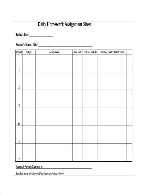 Assignment Sheet All Documents