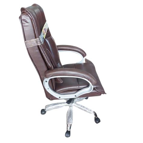 Rexine High Back Dark Brown Office Boss Chair Fixed Arm At Rs In