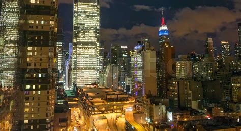 Buildings of Manhattan at night, New York City | Stock image | Colourbox