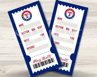 Texas Rangers Surprise Ticket - Etsy