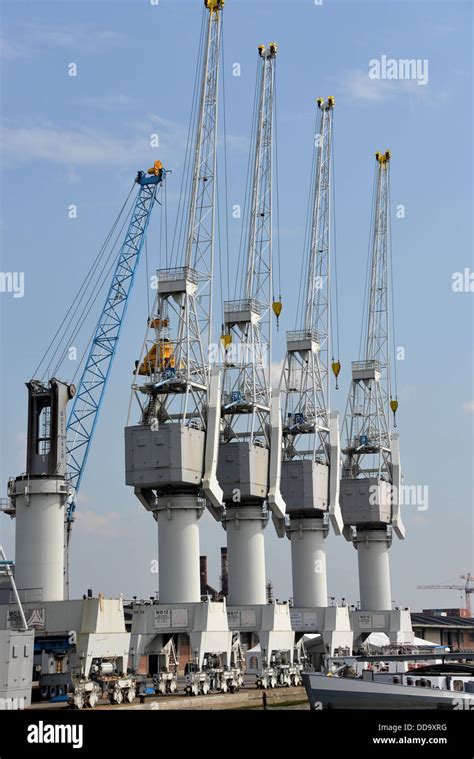 Cranes At The Port Of Antwerp Belgium Stock Photo Alamy