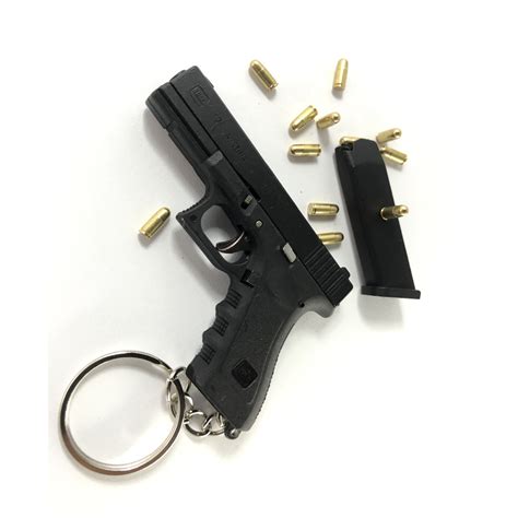 Chaveiro Mini Arma Pistola Glock G Funcional Pol Mero E A O C Mini