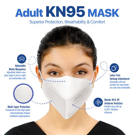 Bnx Kn Mask E M Made In Usa Kn Face Mask White Adult Medium