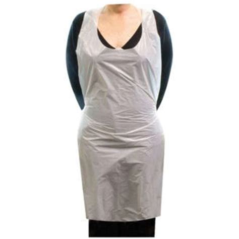 White Protective Disposable Polythene Aprons The Ppe Online Shop