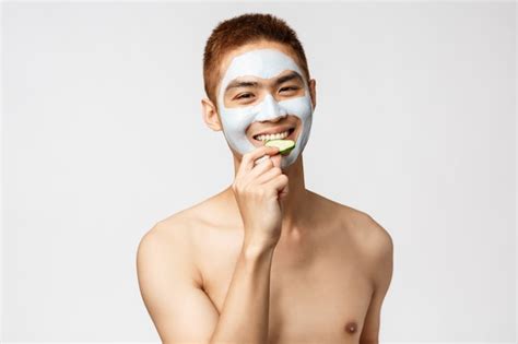 Premium Photo Beauty Skincare And Spa Concept Handsome Asian Man