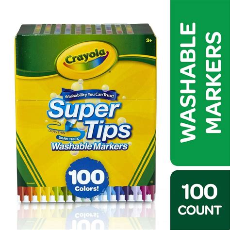 Jual Crayola Washable Supertips Super Tips Marker Markers 100 Color Shopee Indonesia