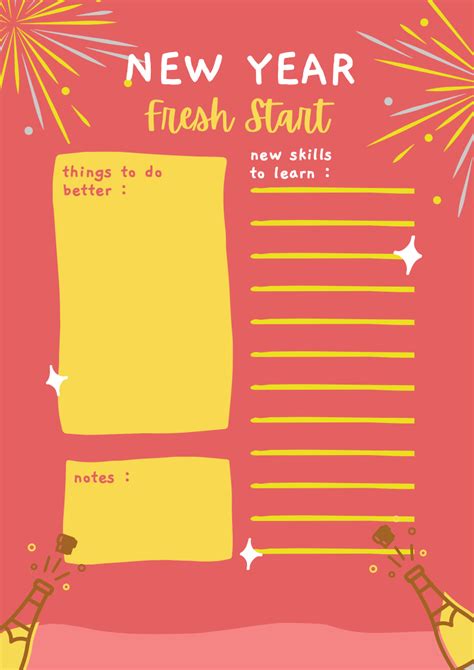 New Year S Resolution Templates For Quidlo