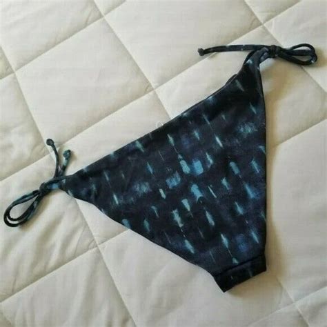 New Onia Navy Print String Bikini Bottom Gem