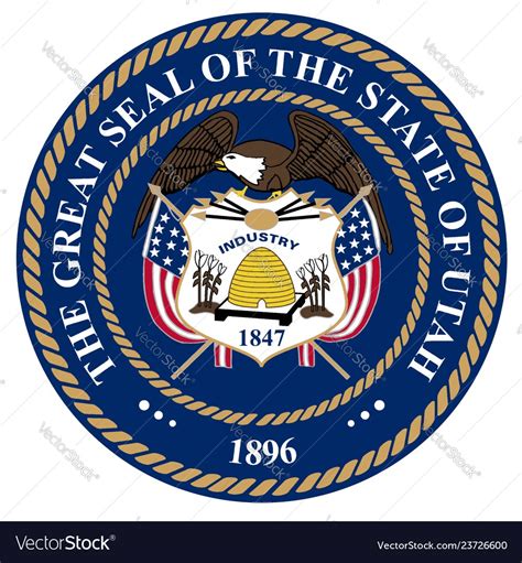 Utah state seal Royalty Free Vector Image - VectorStock