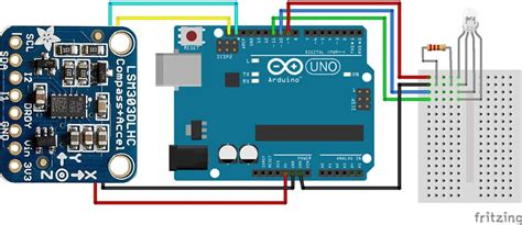 Lsm Triple Axis Accelerometermagnetometer Module Pinout And Arduino