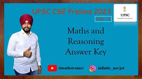 Upsc Prelims 2023 Csat Maths And Reasoning Answer Key By Navjot Sir 28052023 Upsc Csat