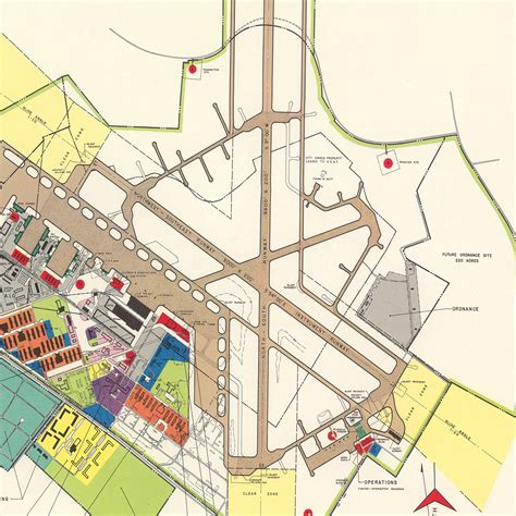 Vintage Map of Dover Air Force Base, 1952 by Ted's Vintage Art