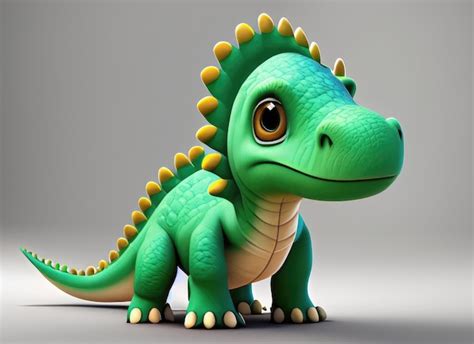 Premium AI Image 3D Cute Cartoon Dinosaurs Character AI Generated