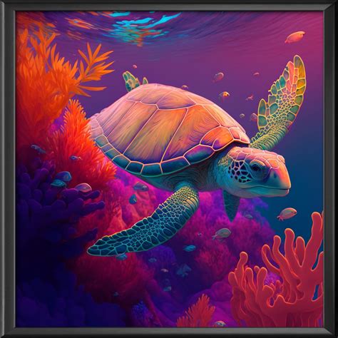 Ylj Premium Diamond Painting Kit Gliding Sea Turtle Full Round Or