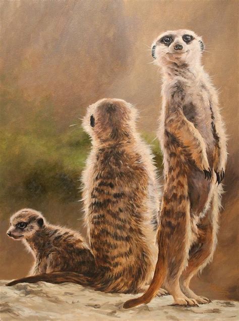 Meerkats IV Painting By Jim Grady Fine Art America