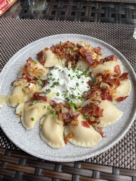 Pierogi Filled With Potatoes Bryndza Cheese Bacon Fried Onion Sour