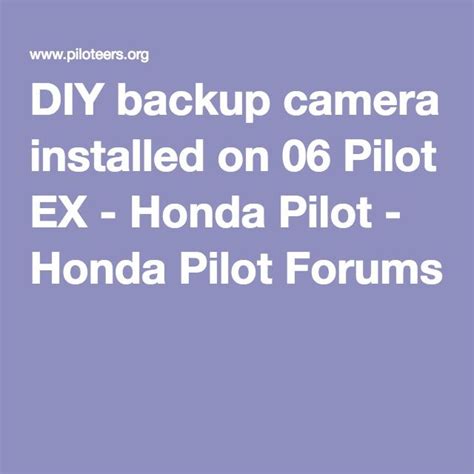 DIY Backup Camera Installed On 06 Pilot EX Backup Camera