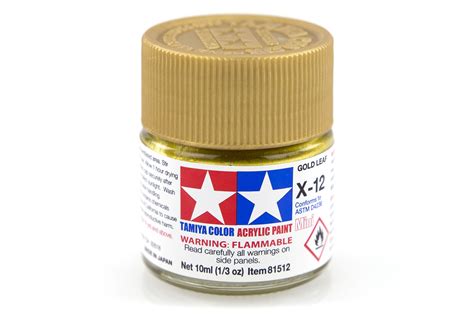 81512 Tamiya X 12 Gold Leaf Gloss Acrylic Paint 10ml