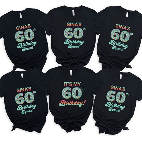 Custom 60th Birthday Party Shirts Matching Beach Birthday Crew T