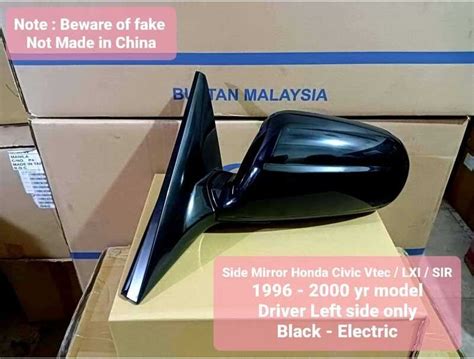 Side Mirror Honda Civic Vtec Lxi Sir 1996 2000 Yr Model Driver Left Side Only Black