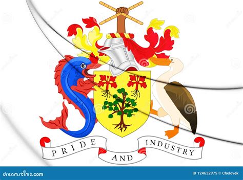 3D Barbados Coat Of Arms Stock Illustration Illustration Of Banner