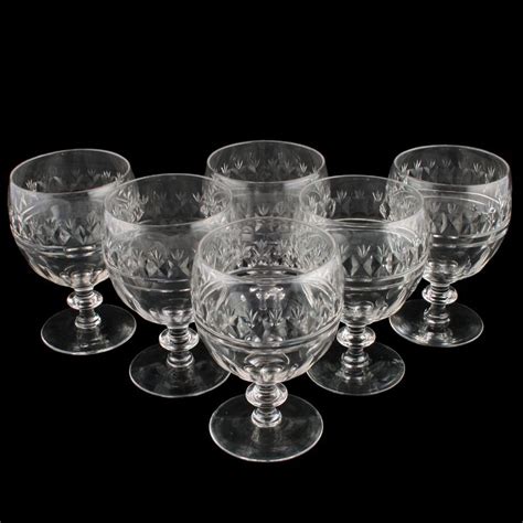 Set Of Six Edwardian Wine Glasses Glass Antique Glasses Antiques