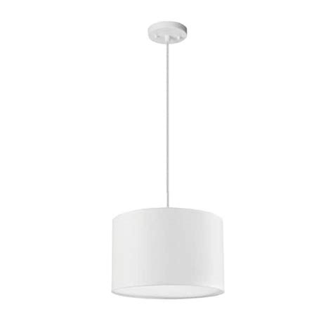 Reviews For Globe Electric Sutton 1 Light White Fabric Shade Plug In Or Hardwire Pendant