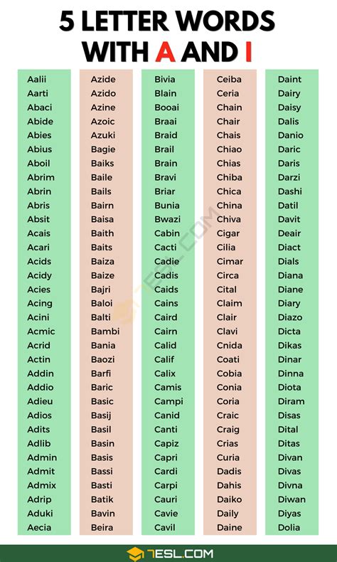 Five Letter Words With Ia 56