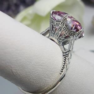 Natural Pink Topaz Ring K K White Gold Or Sterling Silver Ct