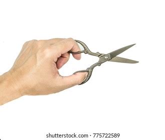 Female Hand Holding Scissors Isolated On Stock Photo Edit Now 96890539