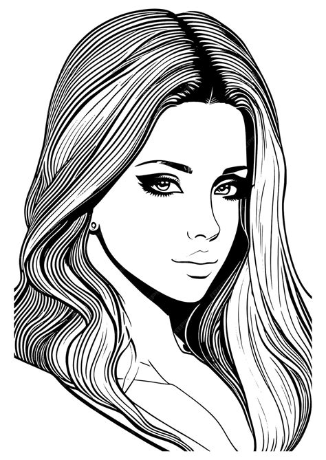 Portrait De Belle Fille Dessin En Ligne Dessin Numérique Dessin à La