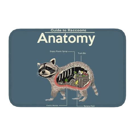 Raccoon Anatomy Non-Slip Doormat - styloclubs.com