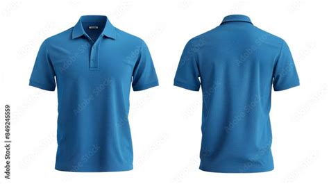 Front And Back Navy Blue Polo Shirt Mockup Isolated On Transparent