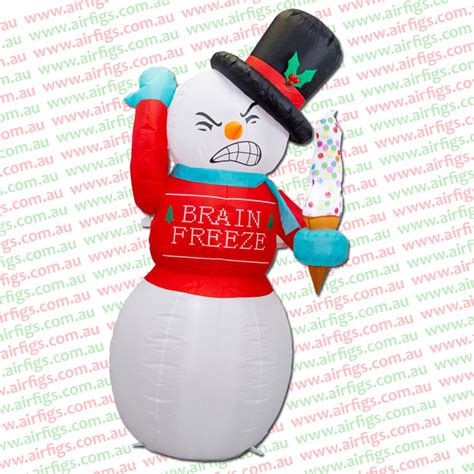 M Animated Brain Freeze Shivering Snowman Inflatable Airfigs