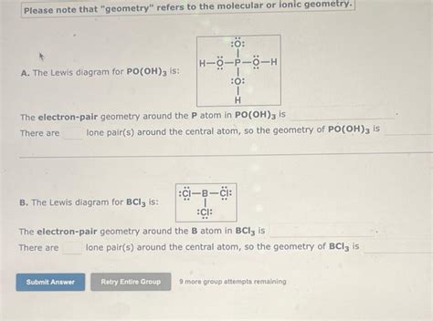 Solved Please note that "geometry" refers to the molecular | Chegg.com