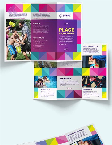 Camp Tri Fold Brochure Template In Publisher Word Illustrator