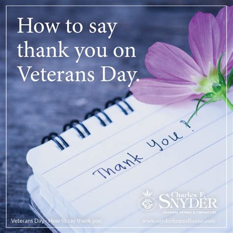 How To Thank A Veteran Snyder Funeral Home Blog