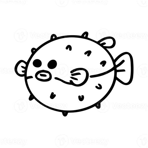 Fugu Fish Hand Drawn Illustration 15152691 PNG