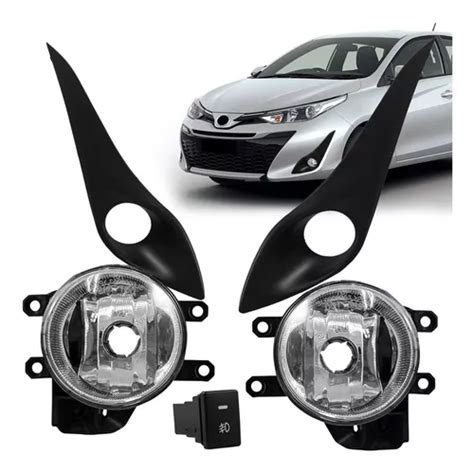 Kit Farol Milha Yaris 2018 2019 2020 2021 Moldura Preta